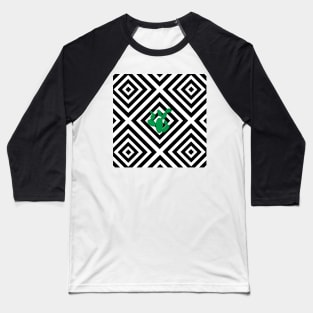 Abstract geometric pattern - black - cactus. Baseball T-Shirt